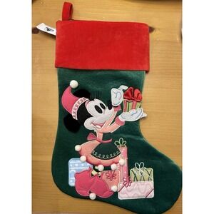 2024 Disney Parks Christmas Holiday Minnie Mouse Stocking - New